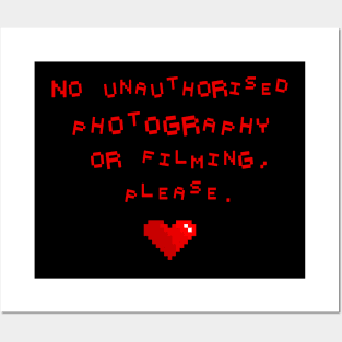 No unauthorised photography or filming, please. Posters and Art